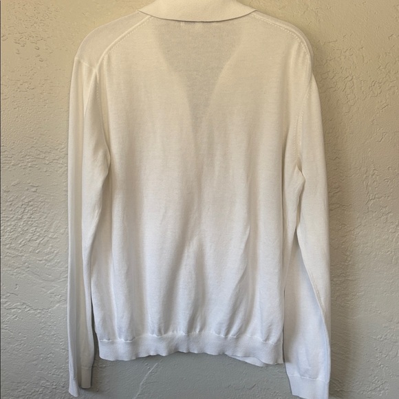 Uniqlo women’s white polo 100% cotton Knit cardigan sweater M - Picture 8 of 8